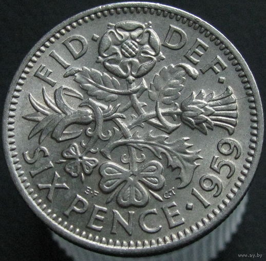 Великобритания 6 пенсов 1959 (287) распродажа коллекции