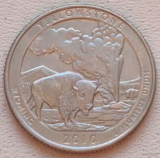 США 25 центов (квотер) 2010 D Yellowstone Wyoming