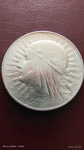 5 злотых, 1933 год. Ядвига с клеймом под лапой.XF с 1 рубля серебро