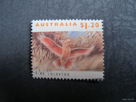 Марка Новой Зеландии. Серия "Времена года". Осень. Гора Кука (Mi:NZ 1343); Марка Австралии. Серия "Дикие животные Австралии". Розовый какаду (Mi:AU 1367a)