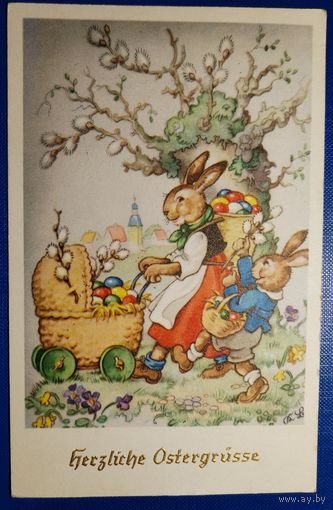 Открытка. Пасхальная. 1956 г. Австрия.