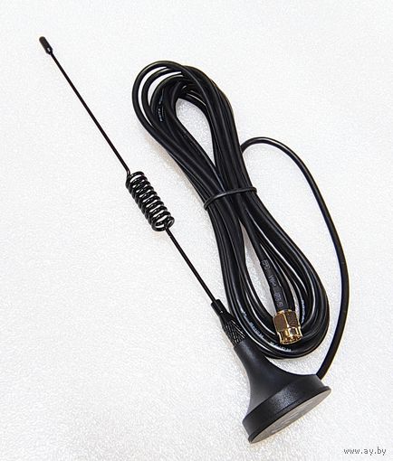 Антенна GSM с разъёмом SMA-male 20 dBi, кабель 3м для GSM устройств, роутера, модема, на магнитной подставке, внешняя