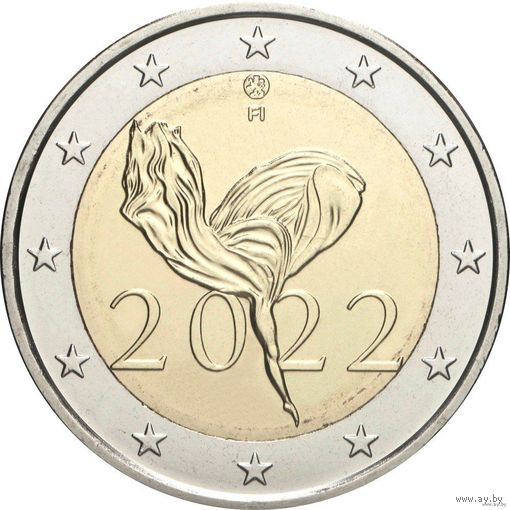 2 евро 2022 Финляндия 100 лет национальному балету  UNC из ролла