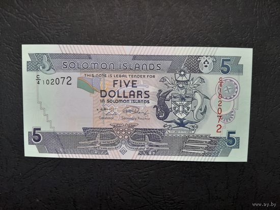 5 долларов 2009 года. Соломоновы Острова. UNC