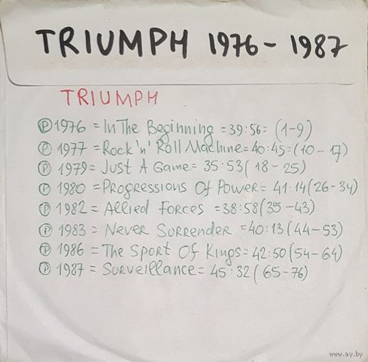 CD MP3 дискография TRIUMPH - 1 CD