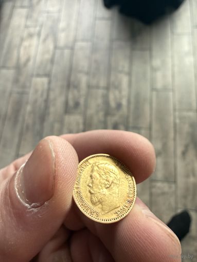 Николай 2 золото, 5 рублей 1898 г.