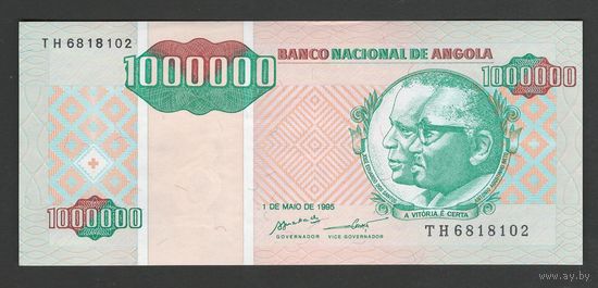 Ангола 1000000 кванза 1995 года. Тип Р-141. Состояние UNC