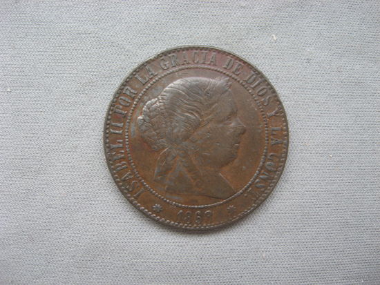 Испания 5 сентимо  1868 год Изабелла II
