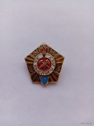 5 лет выслуги в пожарной охране.