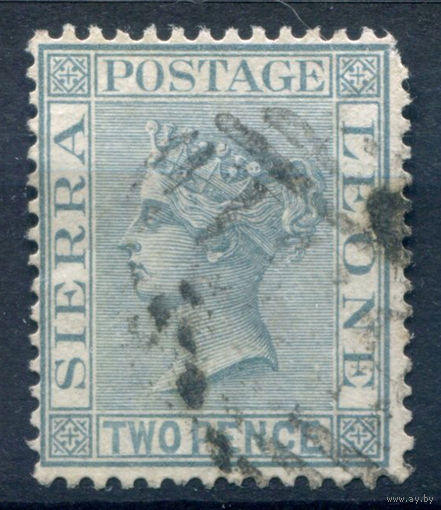 Британские колонии - Сьерра-Леоне - 1883/93г. - королева Виктория, 2 P - 1 марка - гашёная [Mi 16]. #4-B5-126-A-1