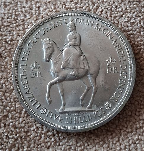 Великобритания 5 шиллингов, 1953 Коронация Королевы Елизаветы II UNC