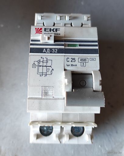 Дифф. автомат 2п АД-32-25А/30мА тип АС (C) 4,5кА EKF