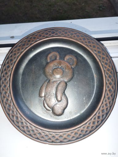 Картина тарелка Олимпийский мишка