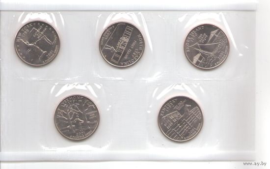 Набор 25 центов США 2001 г. серия Штаты и Территории двор Р _состояние UNC