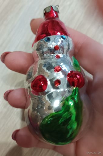 Елочные игрушки, стекло, снеговик