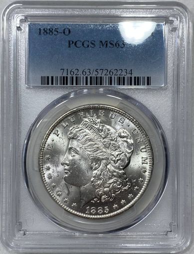 Доллар Морган США ms 63 PCGS. Яркое серебро! В коллекцию!