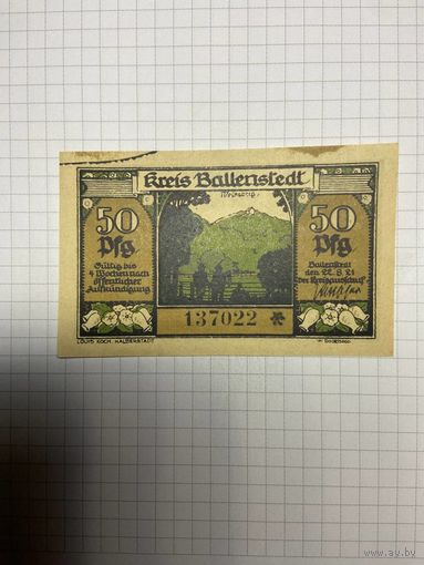 Нотгельд 50 пфеннигов (Германия Веймарская республика). -2612