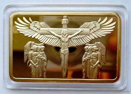 Слиток Иисус Христос Крылья позолота