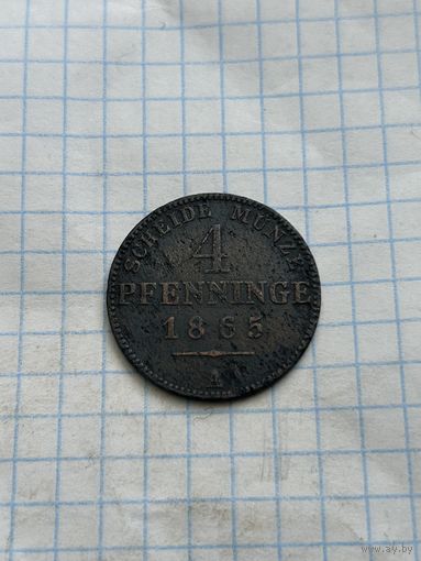 4 пфенинга 1865 года