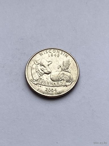 25 центов 2004 г. Висконсин, США