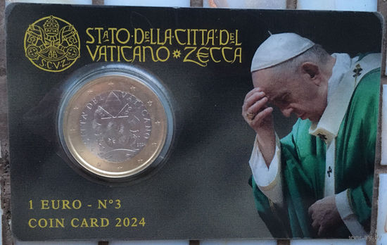 Ватикан 1 евро 2024 в коинкарте