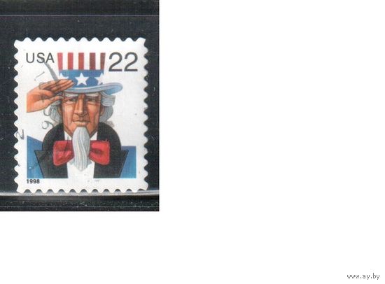 США-1998 (Мих.3064 ВА) , гаш., Стандарт, Дядюшка Сэм (одиночка),