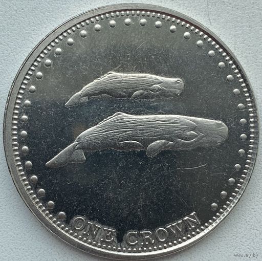 Тристан-да-Кунья 1 крона 2008 г. Кашалоты