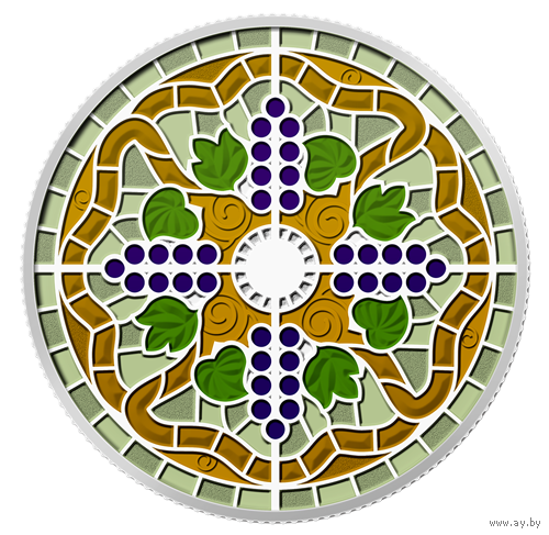 Канада 20 долларов 2014г. Знаменитые витражи "Витраж Замка Каса Лома". Монета в капсуле; подарочном футляре; номерной сертификат; коробка. СЕРЕБРО 31,39гр.(1 oz).