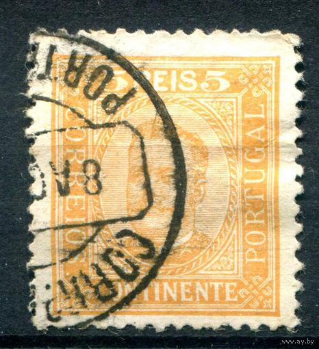 Португалия (Королевство) - 1892/94г. - Король Карлуш I, 5 R - 1 марка - гашёная [Mi 65]. #1-Po-9-A-1