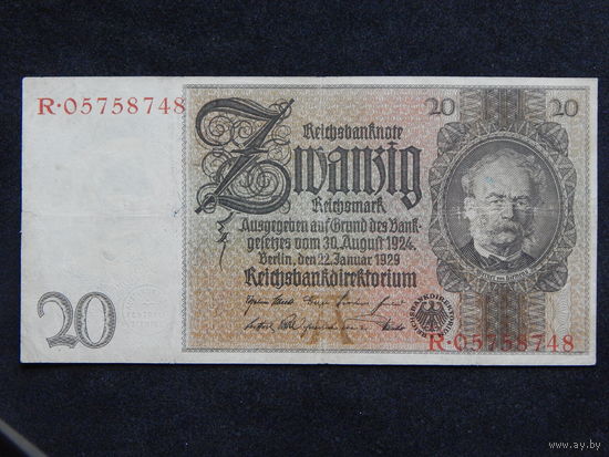 Германия 20 рейхсмарок 1929г.
