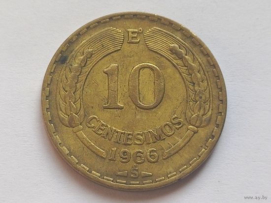 Чили 10 сентесимо 1966 г. Кондор.