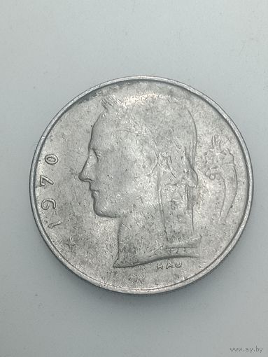 Бельгия 1 франк 1970 года . Надпись на Французском языке  , BELGIQUE .