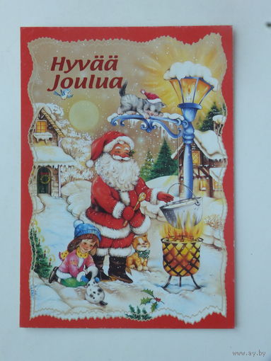 Финляндия с новым годом 1990-е  10х15 см