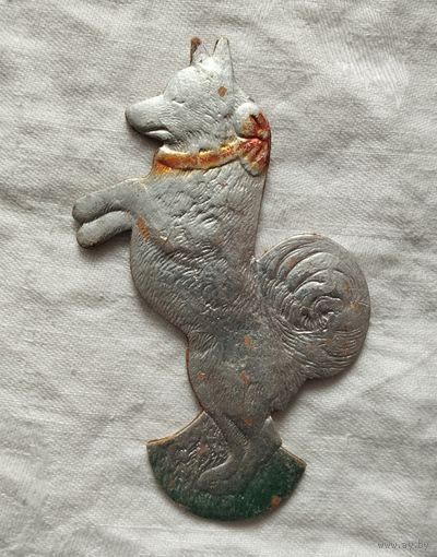 Ёлочный картонаж собачка