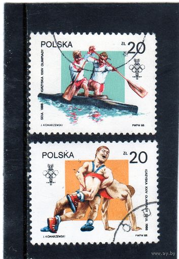 Польша. Mi:PL 3150,3151. Борьба. Каноэ-двойка. Олимпийские игры.1988. Сеул.