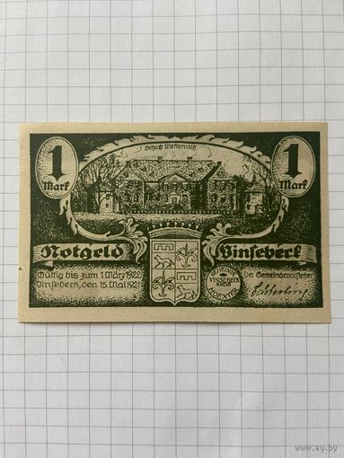 1 марка (нотгельды) 1921 г. Германия.