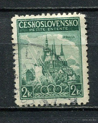 Первая Чехословацкая республика - 1937 - Собор Святого Вита 2Кс - [Mi.375] - 1 марка. Гашеная.  (Лот 71Gb)-T25P31