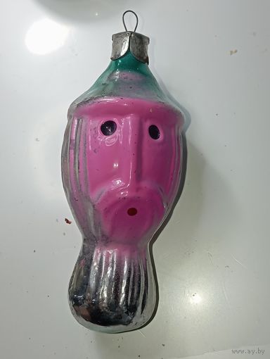 Ёлочная игрушка - Железяк - Железный человек из сказки. СССР . Стекло .