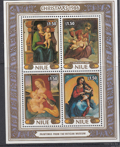 Живопись. Религия. Рождество Ниуе. 1986.  1 блок. Michel , бл.107