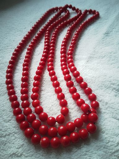 Бусы 85 Красные Винтаж 150 см.