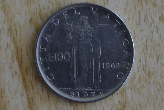 Ватикан 100 лир 1962 с 1 руб