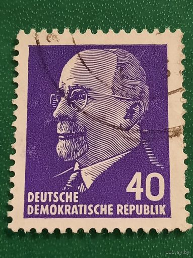 ГДР 1961. Вальтер Ульбрихт. Председатель государственного совета. Марка из серии