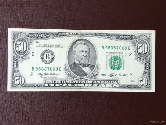 50 долларов США, 1993, (B) New York