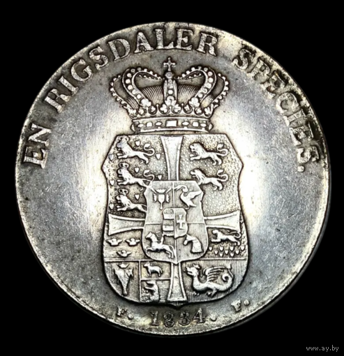 Копия Дания 1 ригсдалер 1834 года
