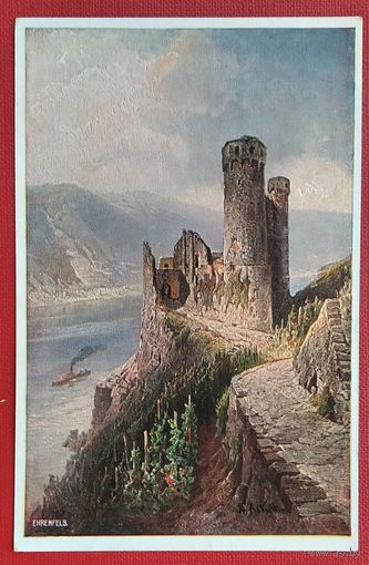 Старинная зарубежная открытка. Астудин Н. Картины Рейна. Пфальц. Чистая