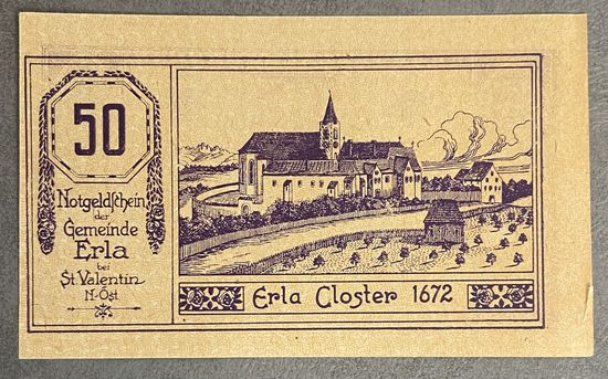 Нотгельд Австрия Эрла, 50 геллеров 1920 год