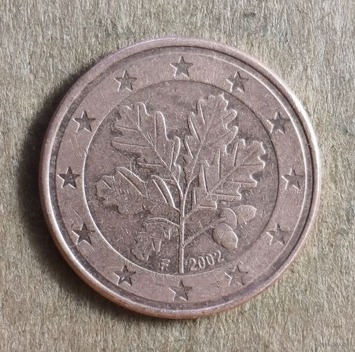 Германия 5 евроцентов, 2002 г., отметка мд., "F" -- Штутгарт, KM# 209