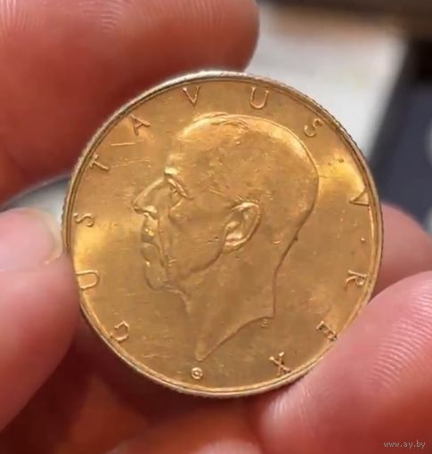 2 кроны 1938 Швеция яркое серебро в коллекцию!