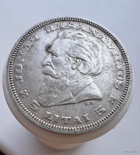 5 лит 1936, Литва,  Первая Республика (1925 - 1938) серебро