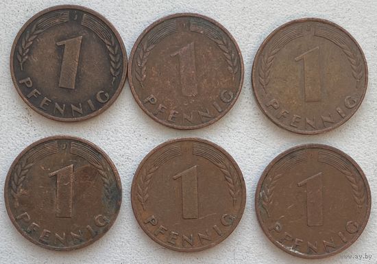 Германия 1 пфенниг 1950 г. J. Цена за 1 шт.